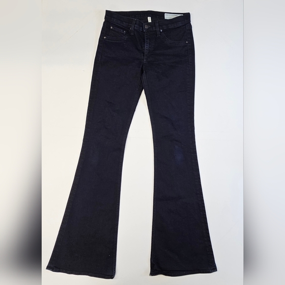rag & bone Denim - Rag & Bone Elephant Bell Flare Jeans Womens 27 Dark Blue Indigo Overdye Stretch
